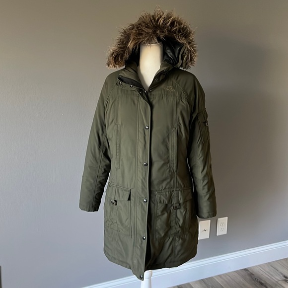 The North Face Jackets & Coats The North Face Womens Green Hooded Goose Down Parka Jacket